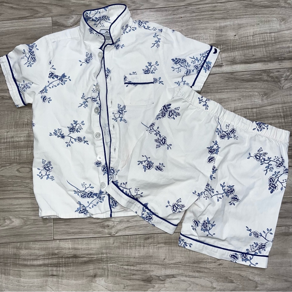 Kids Floral Blue and White Pajama Set